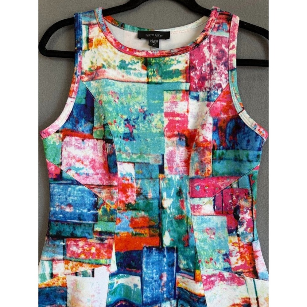 Karen Kane Dress Women Small Multicolor Colorful Crew Neck ‎ Sleeveless Casual - Picture 6 of 16